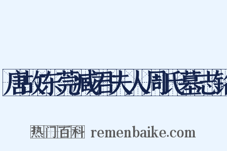 唐故东莞臧君夫人周氏墓志铭是什么意思的图片